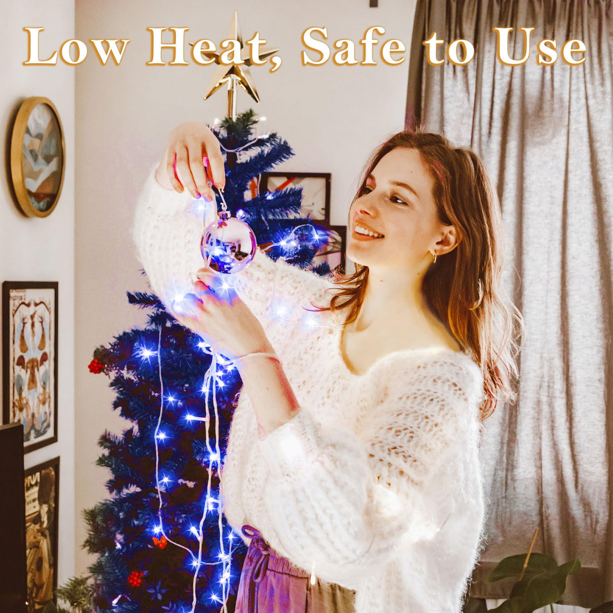 Dalugo Battery Fairy Lights, 3M 30 LED Warm White String Lights with 6h Timer, IP65 Waterproof Battery Powered Fairy Lights for Indoor Outdoor Christmas Decorations