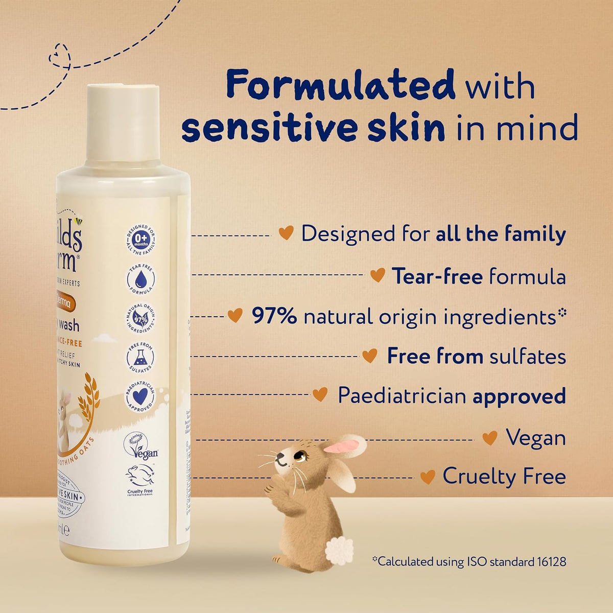 Childs Farm OatDerma Body Wash, Fragrance Free, Soothing Face Bath Shower Gel, Sensitive Skin Soap, Baby Kids, 250ml