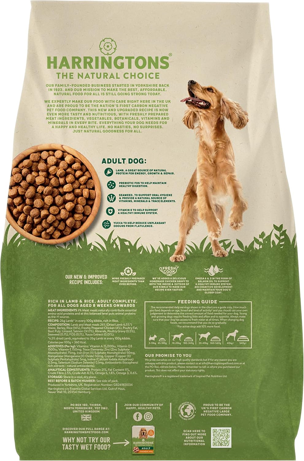 Harringtons Complete Dry Adult Dog Food Lamb & Rice 15kg