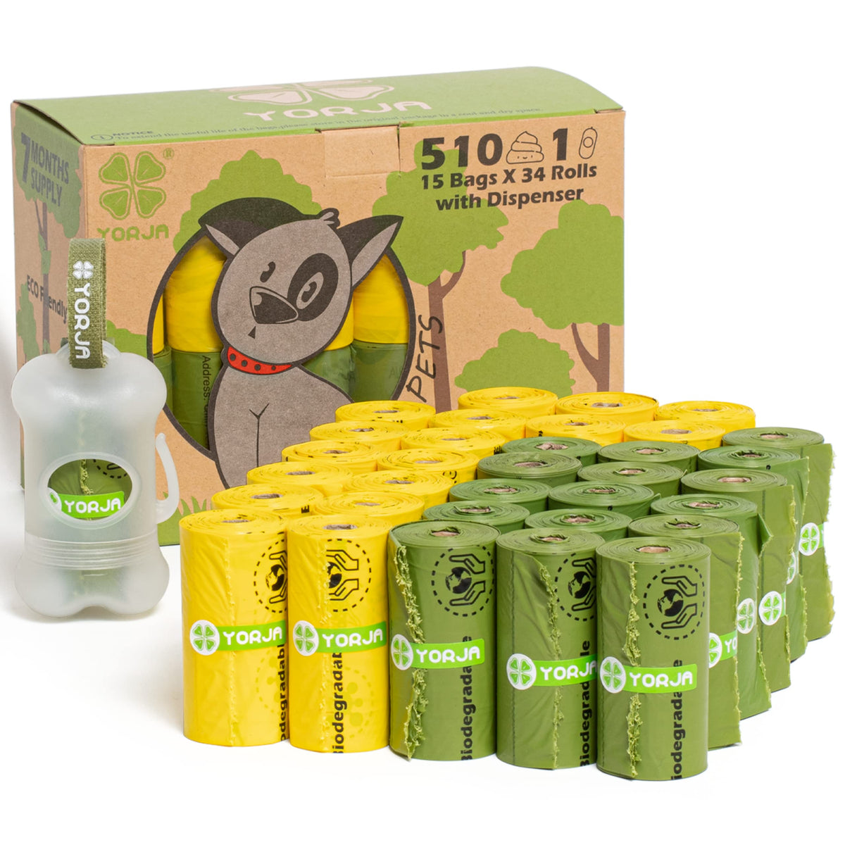 Dog Poo Bags, 360 Pet Poop Bags, Extra Thick and Strong 100% Leak-Proof Biodegradable Waste Bags