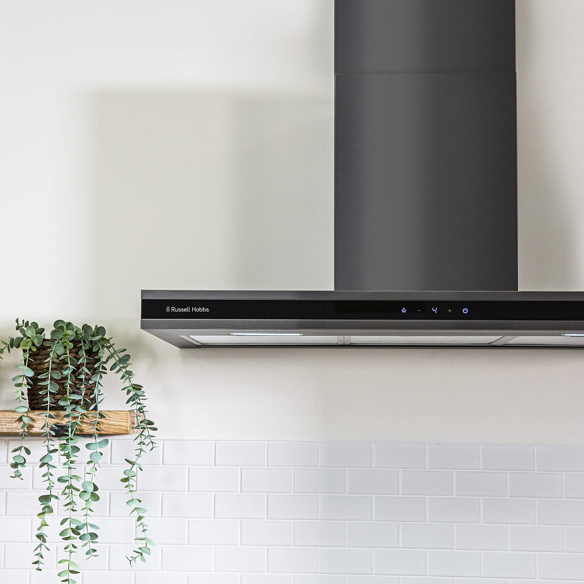 Russell Hobbs 90cm T-Shaped Cooker Hood in Stainless Steel with 3 Speed Settings, 3x Washable Aluminium Filters, Extraction or Recirculation, Boost Function, LED Lights A++ Energy Rating, RHGCH903SS