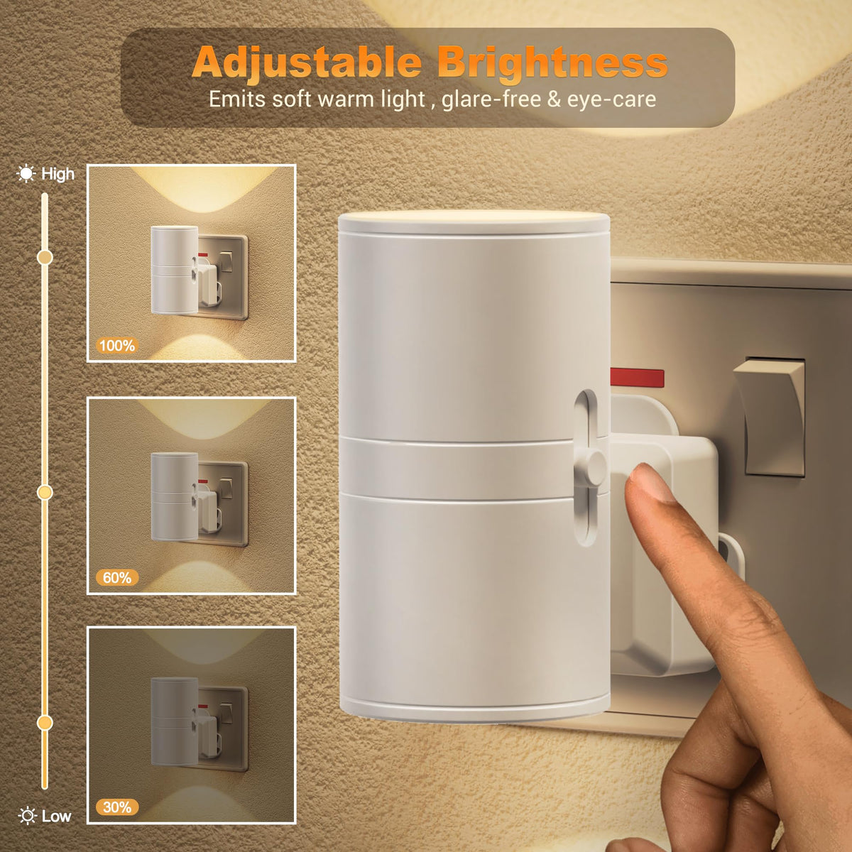 JandCase Night Light, Night Light Plug in Wall with Dusk to Dawn Sensor