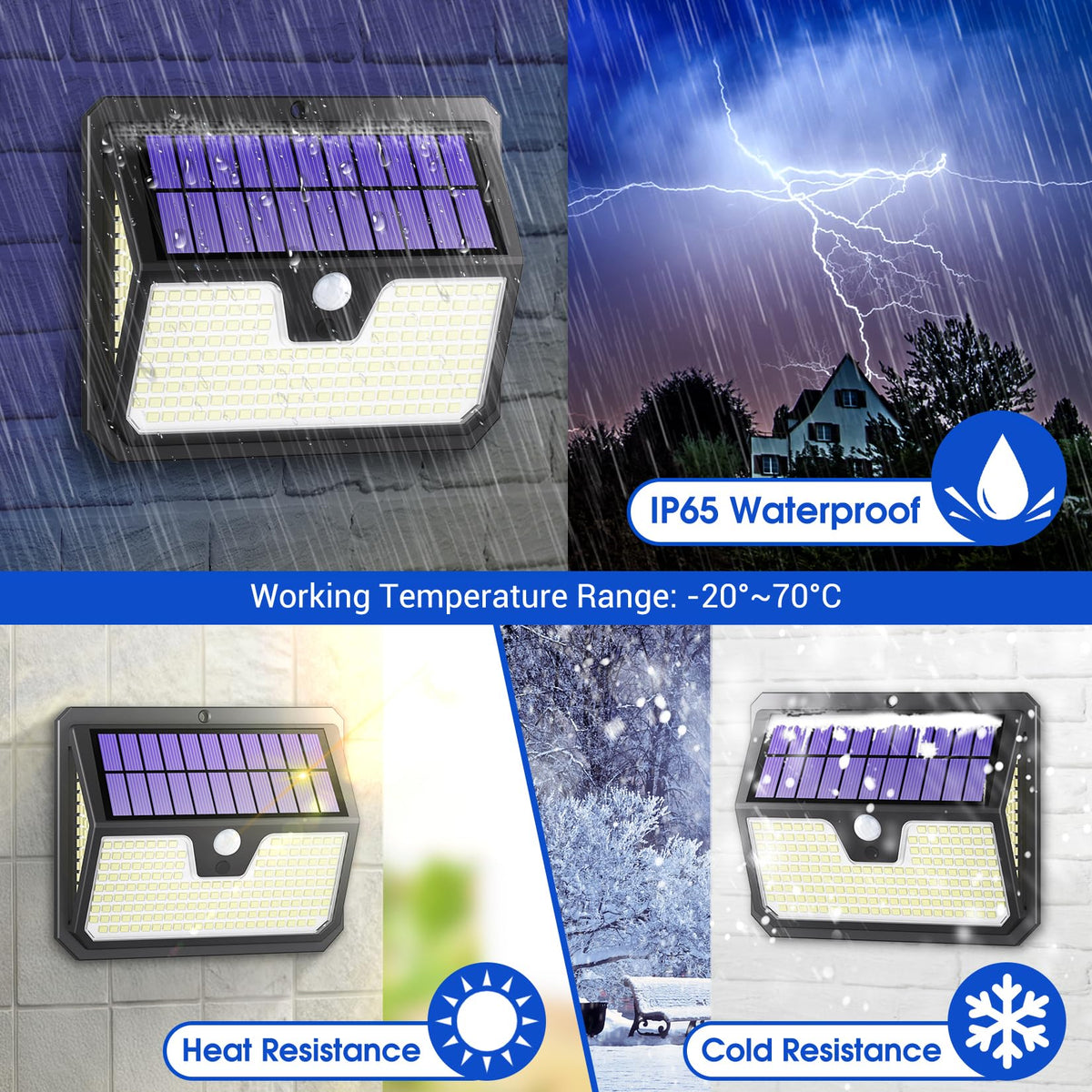 Outdoor Garden Solar Security Lights - 6 Pack Solar Motion Sensor Light