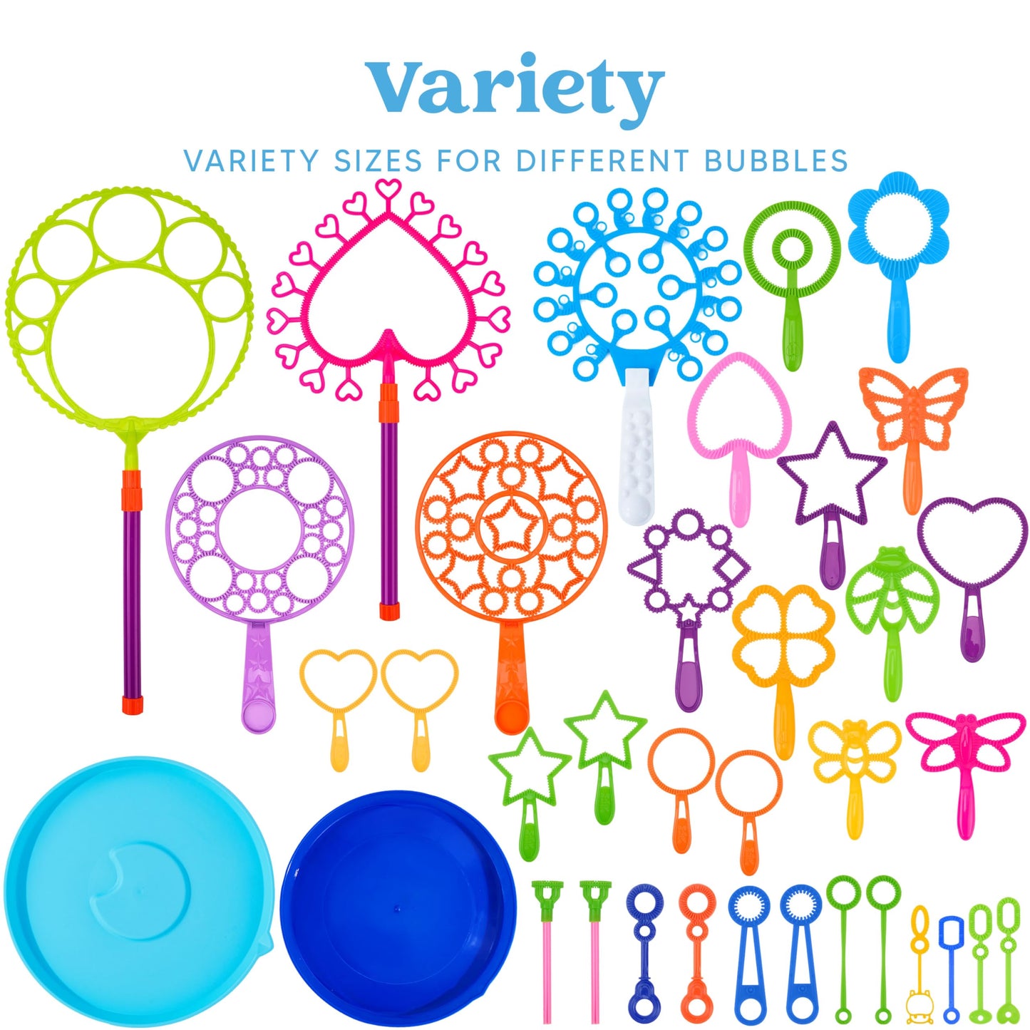 JOYIN Big Bubble Wands Set Bulk for Kids Summer Outdoor Toy Game Activity Party Favors, 18 Pcs Giant Bubble Maker with Tray, 12" Large, 6 Pcs Solution Suitable for All Age People