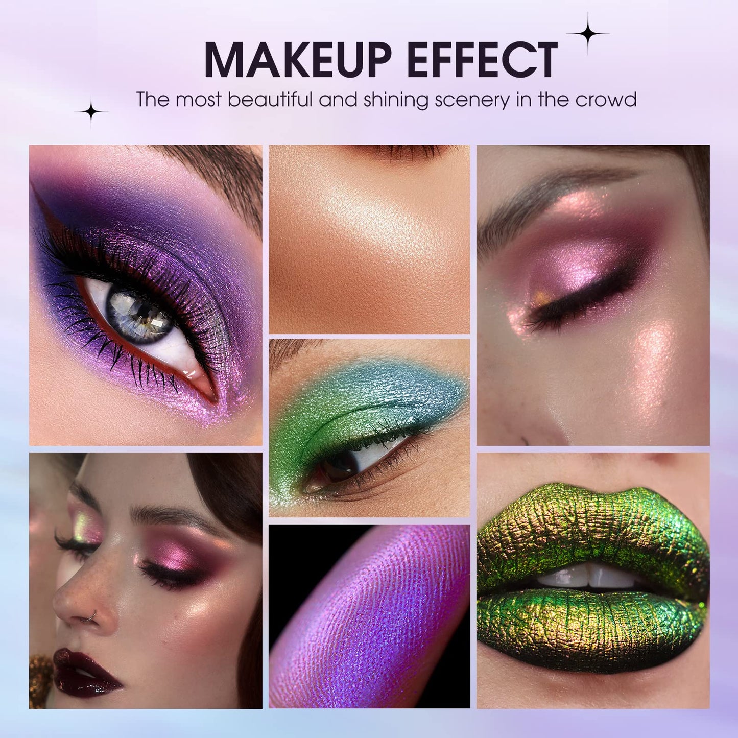 LANGMANNI 10 Pcs Liquid Glitter Eyeshadow Metallic Shimmer Sweatproof Makeup Set, Matte Pressed All Highly Pigmented Blending Powder, Perfect For Every Woman & Girl (#B), Pack of 1