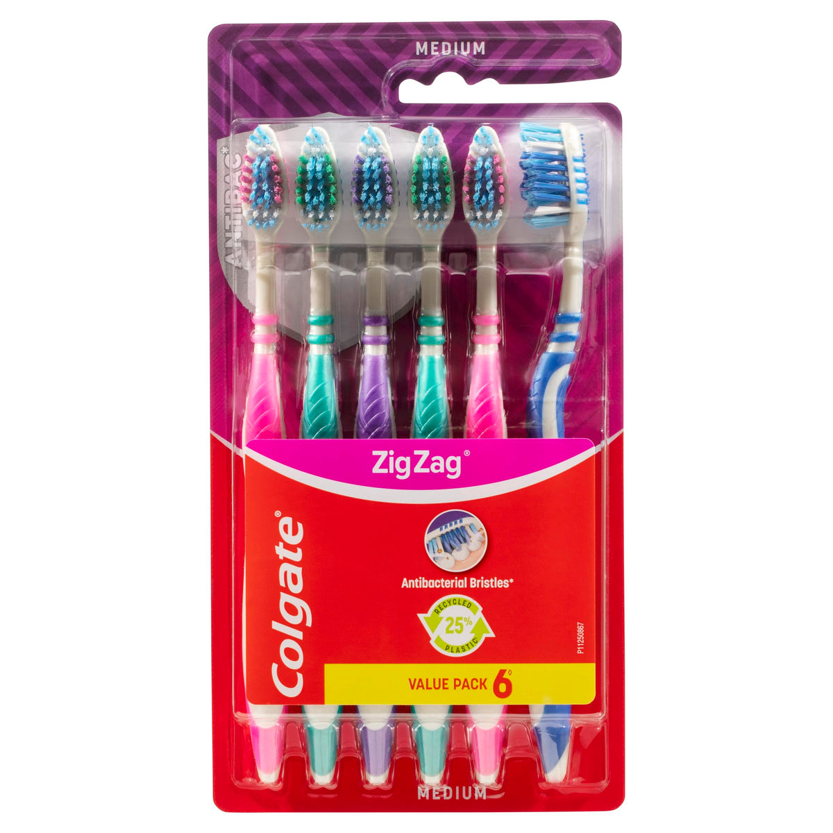 Colgate Zigzag Medium Bristles Manual Toothbrush (3-Pack)