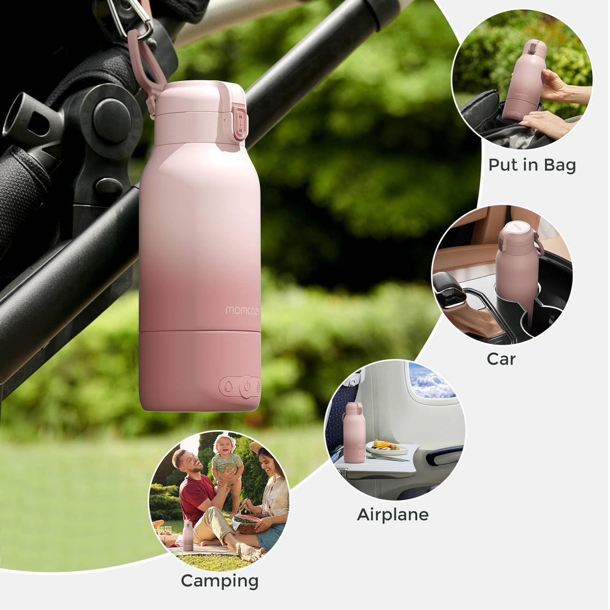 Momcozy Portable Bottle Warmer for Breast Milk & Water, Dual Fast Heating