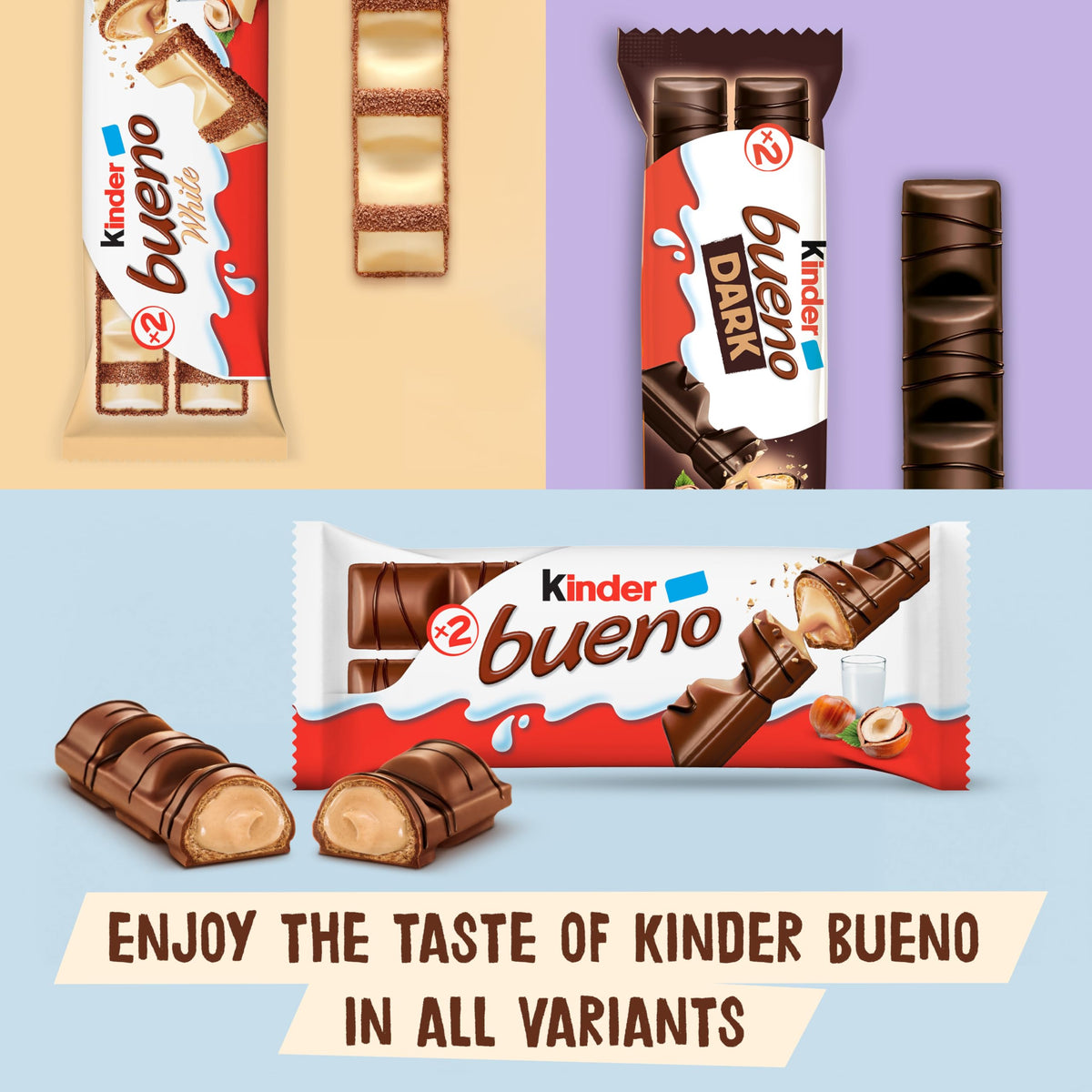 Kinder Bueno Classic Chocolate Bars, Pack of 6