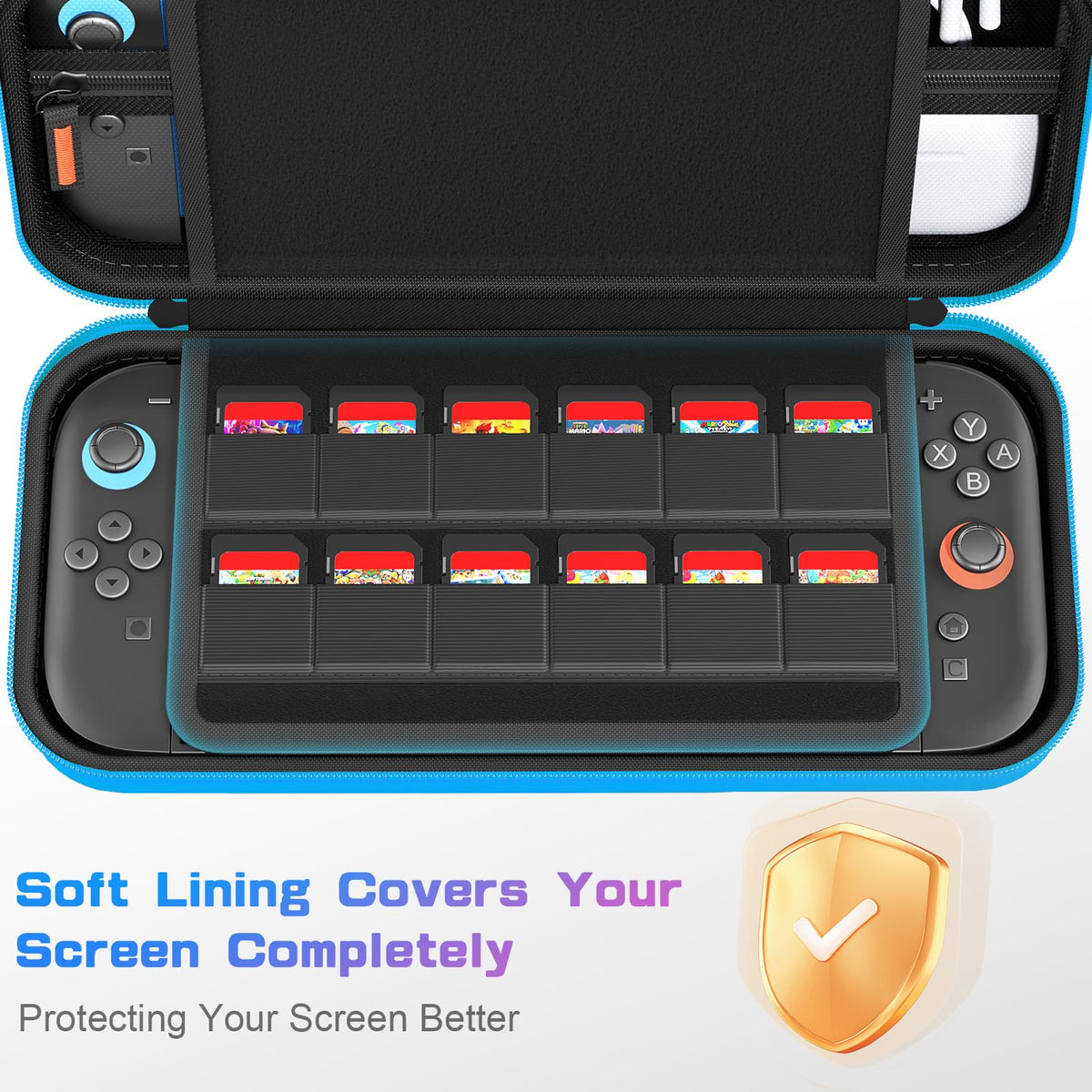daydayup Switch 2 Carry Case Compatible with Nintendo Switch 2, with 24 Games Cartridges Protective Hard Shell Travel Carrying Case Pouch for Switch 2 Console & Accessories,Black