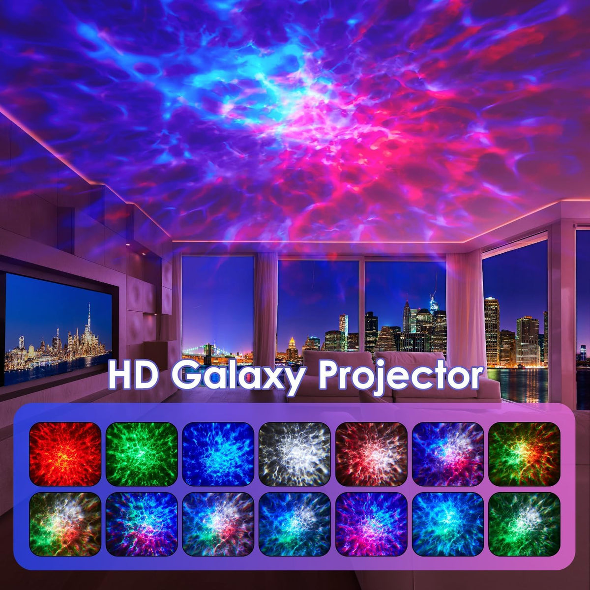 OneFire Galaxy Projector 16 Color Teenage Girl Gifts 5 Films Star Projector