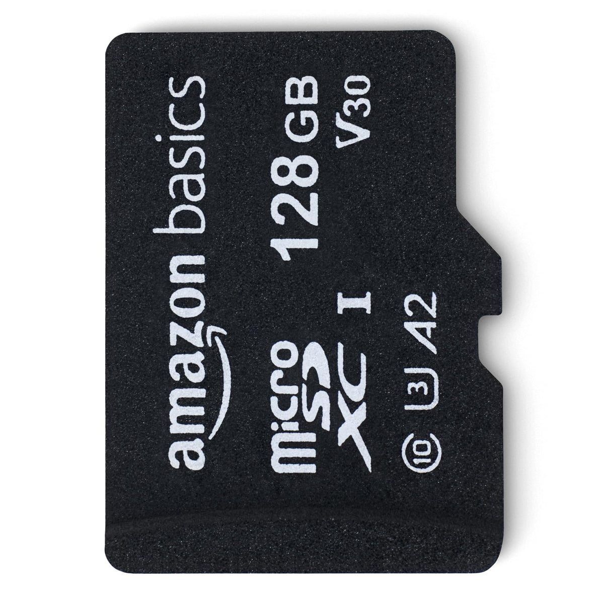 Amazon Basics microSDXC Memory Card with Full Size Adapter, A2, U3, Read Speed up to 100 MB/s, 128GB, Black