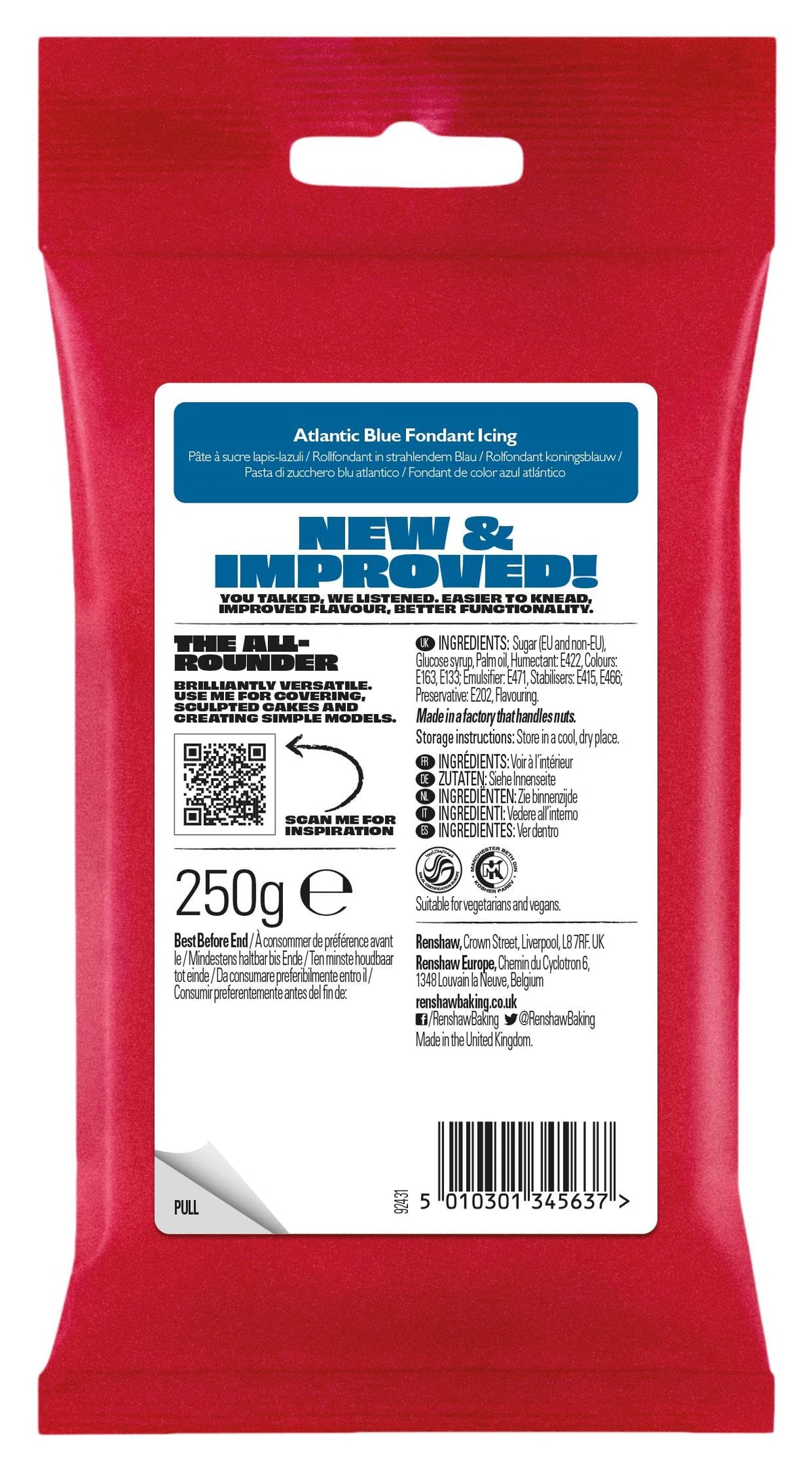 Renshaw White Ready to Roll Fondant Icing, 500 g (Pack of 1)