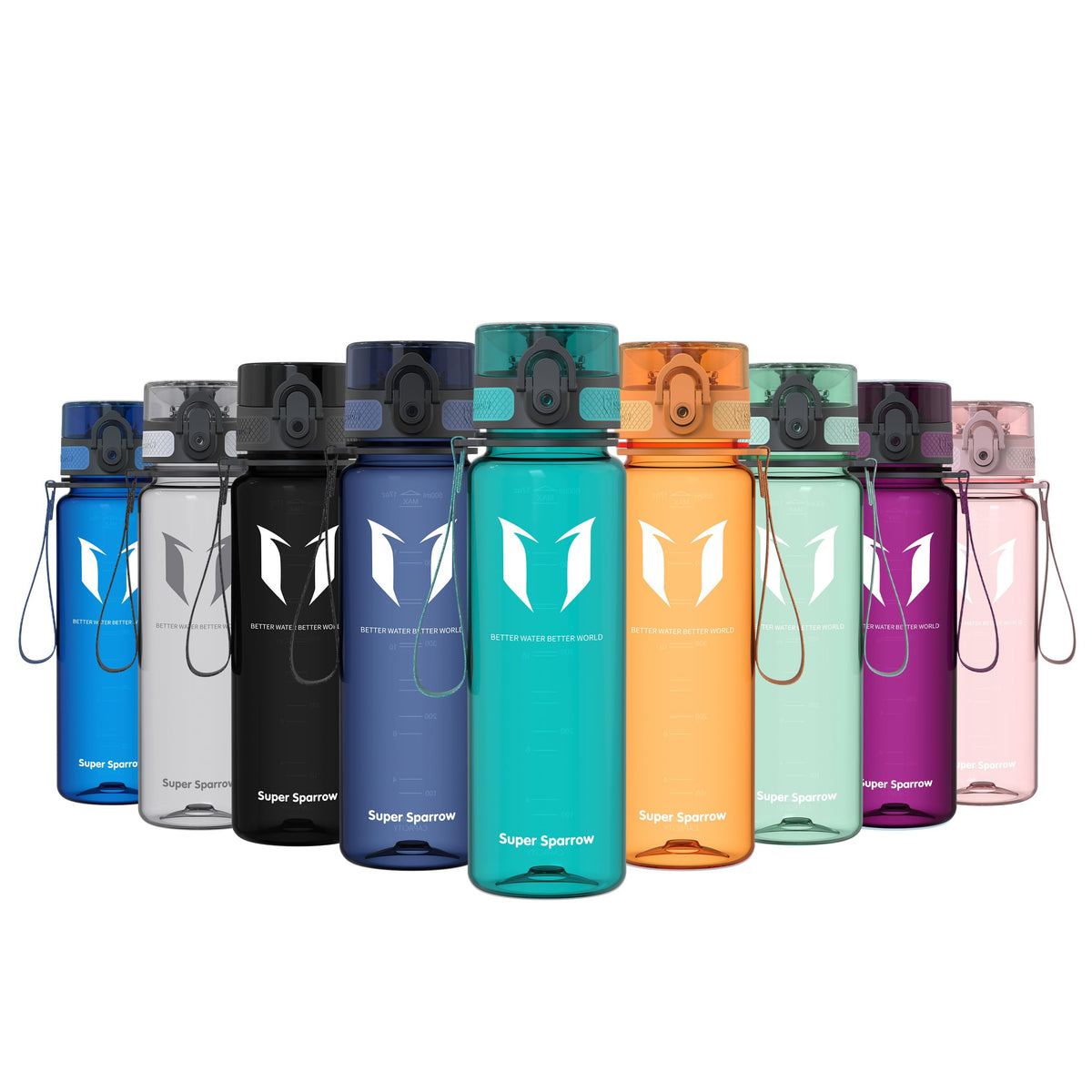 Sparrow Water Bottle 500ml/750ml/1L BPA-Free Tritan Drinks Bottle One-Click