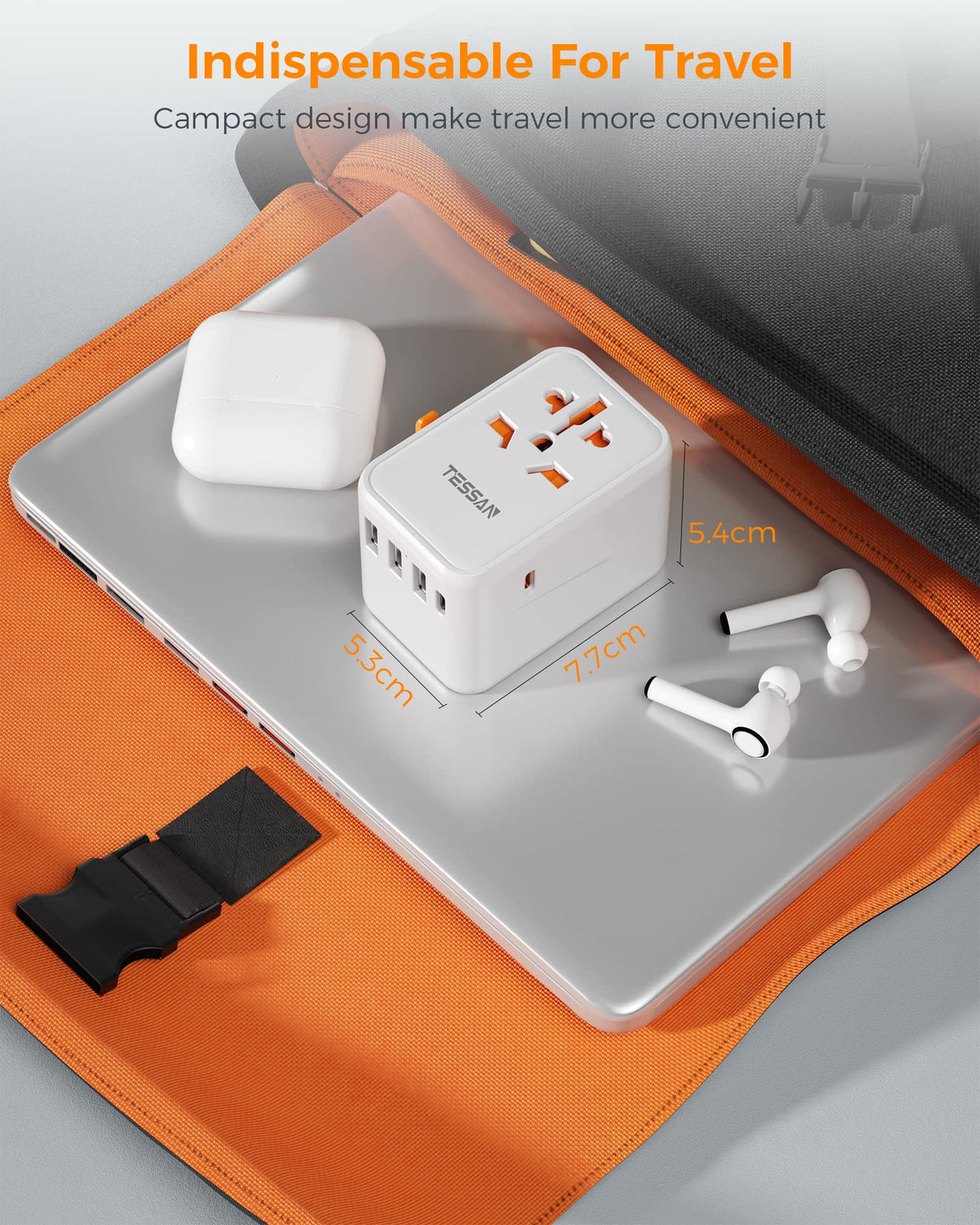 TESSAN Universal Travel Adapter Worldwide with 2 USB C for EU USA AU
