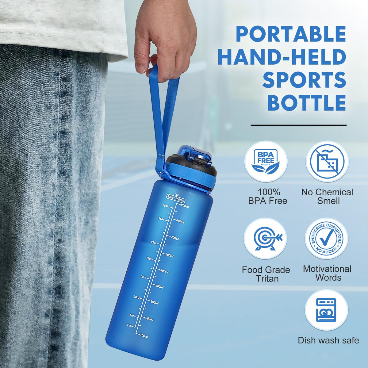 SEASEVEN Flat Water Bottle 750ML for Gym,School Office(Flat Pink)