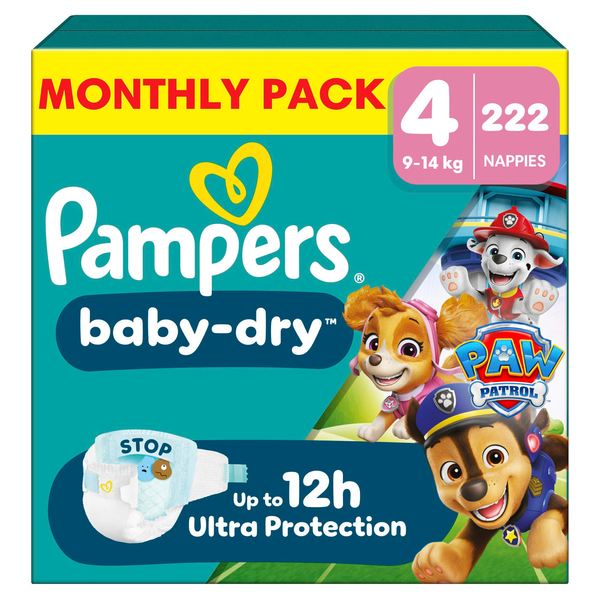 Pampers Baby-Dry Nappies, Size 6 Giant, 164 Count