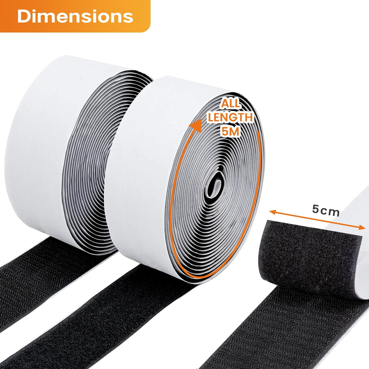 UPXDUMI Hook and Loop Tape 30mm x 5m Multipurpose Strong Self Adhesive Strips Heavy Duty Double Sided Sticky Back Roll Suitable for Home Carpet Sofa Picture Hanging Fabric Industrial Outdoor Black