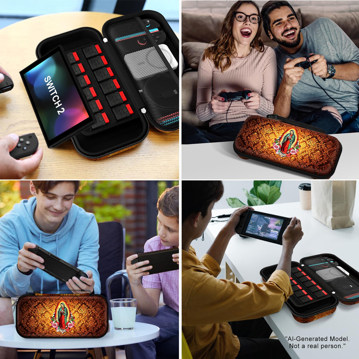 ivoler Carry Case for Nintendo Switch 2 (2025 Model) – Protective Portable Hard Shell Pouch Carrying Travel Game Bag for Nintendo Switch 2 Accessories Holds 12 Game Cartridge– Black