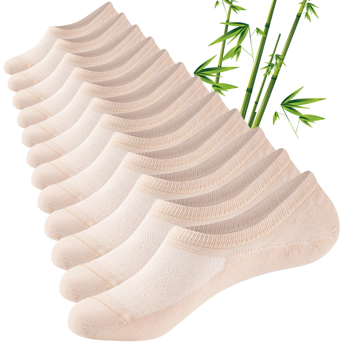 Cirorld Bamboo No Show Socks for Men & Women, 6 Pairs, Non-Slip
