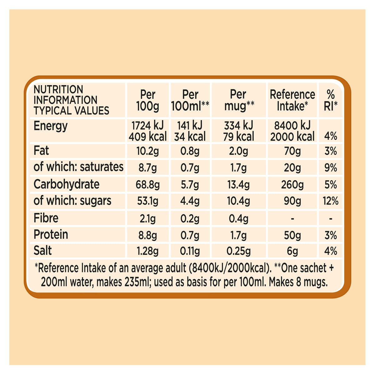 NESCAFÉ Latte Instant Coffee Sachets - 72 x 18g