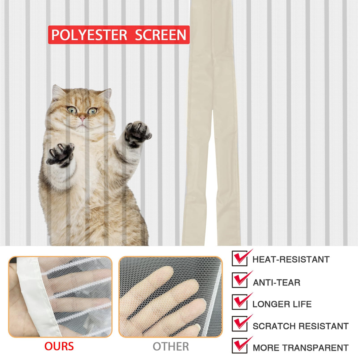 YRH Magnetic Fly Screen Door (90x210cm, Black)