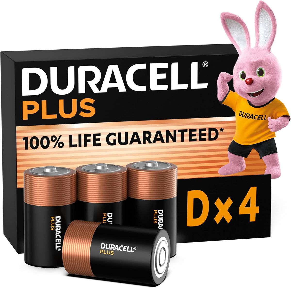 DURACELL Plus D Alkaline Batteries (4 Pack) 1.5V, LR20