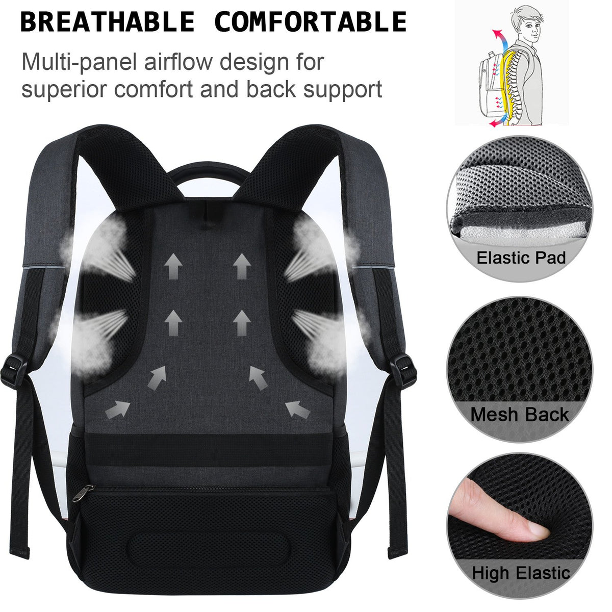 KASIBON Laptop Backpack for Men, Anti-Theft Travel Backpack Business