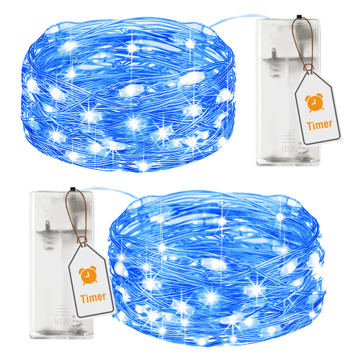 btfarm 2 Pack Halloween Orange Fairy Lights Battery Operated with Timer