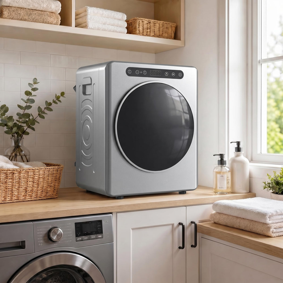 HOMCOM Vented Tumble Dryer 5kg Wet Laundry/3kg Dry Capacity 1000W Black