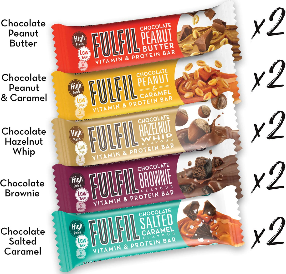 FULFIL Vitamin and Protein Bars, Chocolate Salted Caramel Flavour, 15 x 55g