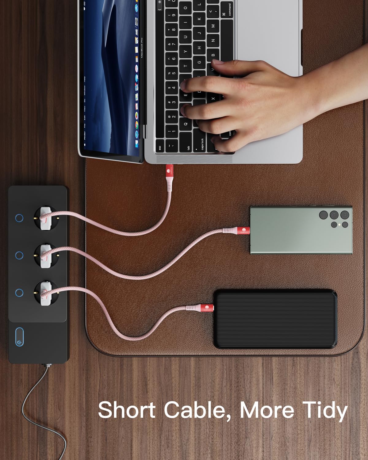CONMDEX USB C Cable Short 50cm/0.5M 2Pack10Gbps Data USB3.1 Gen2 Type C Android Auto Cable QC3.0 3.1A USB A to C Fast Charger for Samsung Note20 Galaxy S24/S23/S22/S21 Z Flip 5 Tab S9 Pixel 9 Pro-Red
