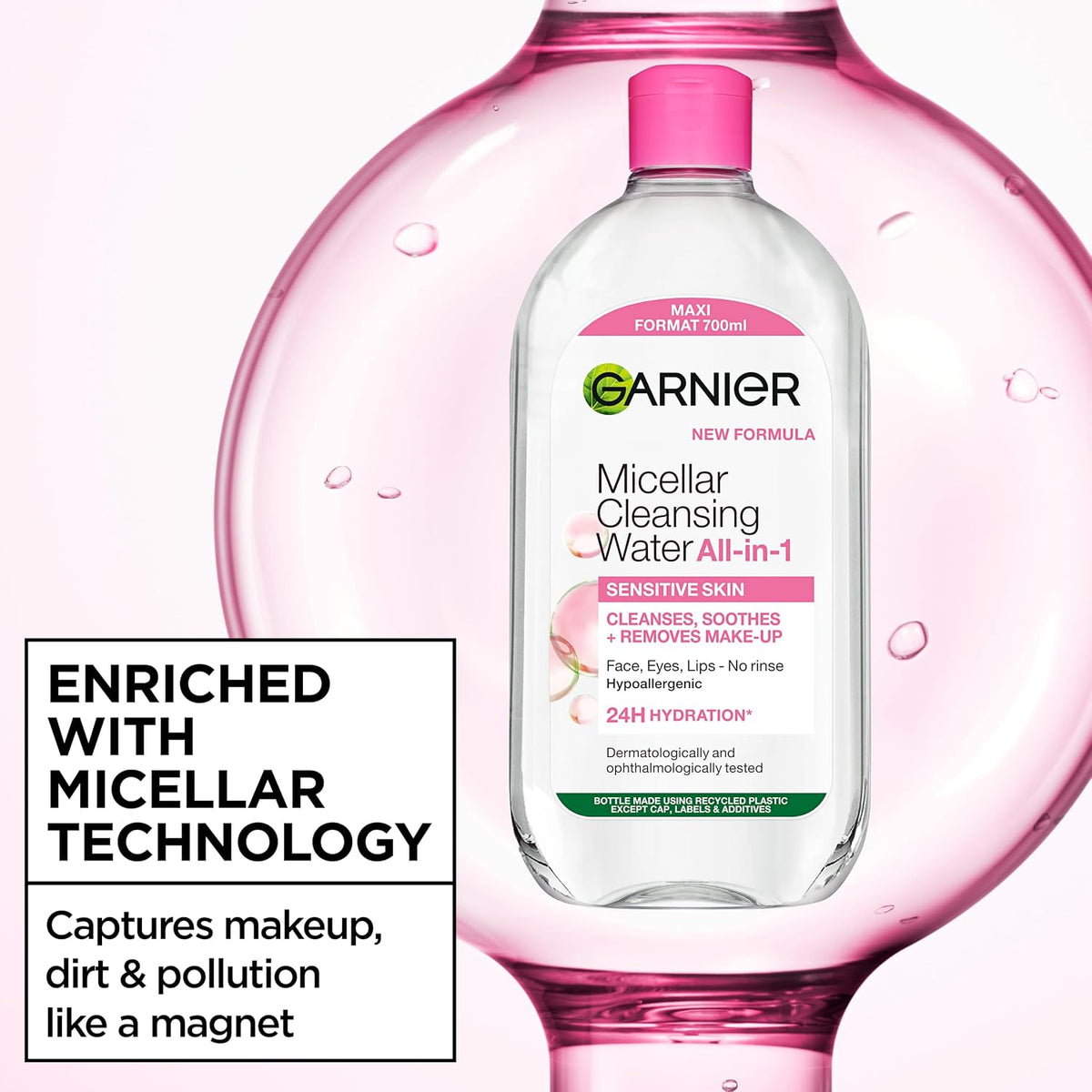 Garnier Micellar Water 700ml, All-in-One Face Cleanser & Makeup Remover
