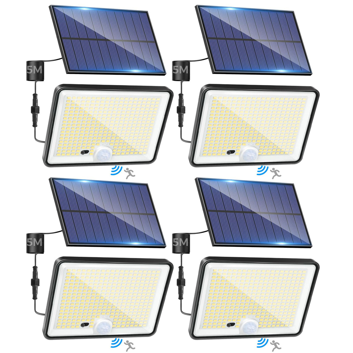 LOTMOS Solar Lights Outdoor, 342LED Remote Security Lights Motion Sensor