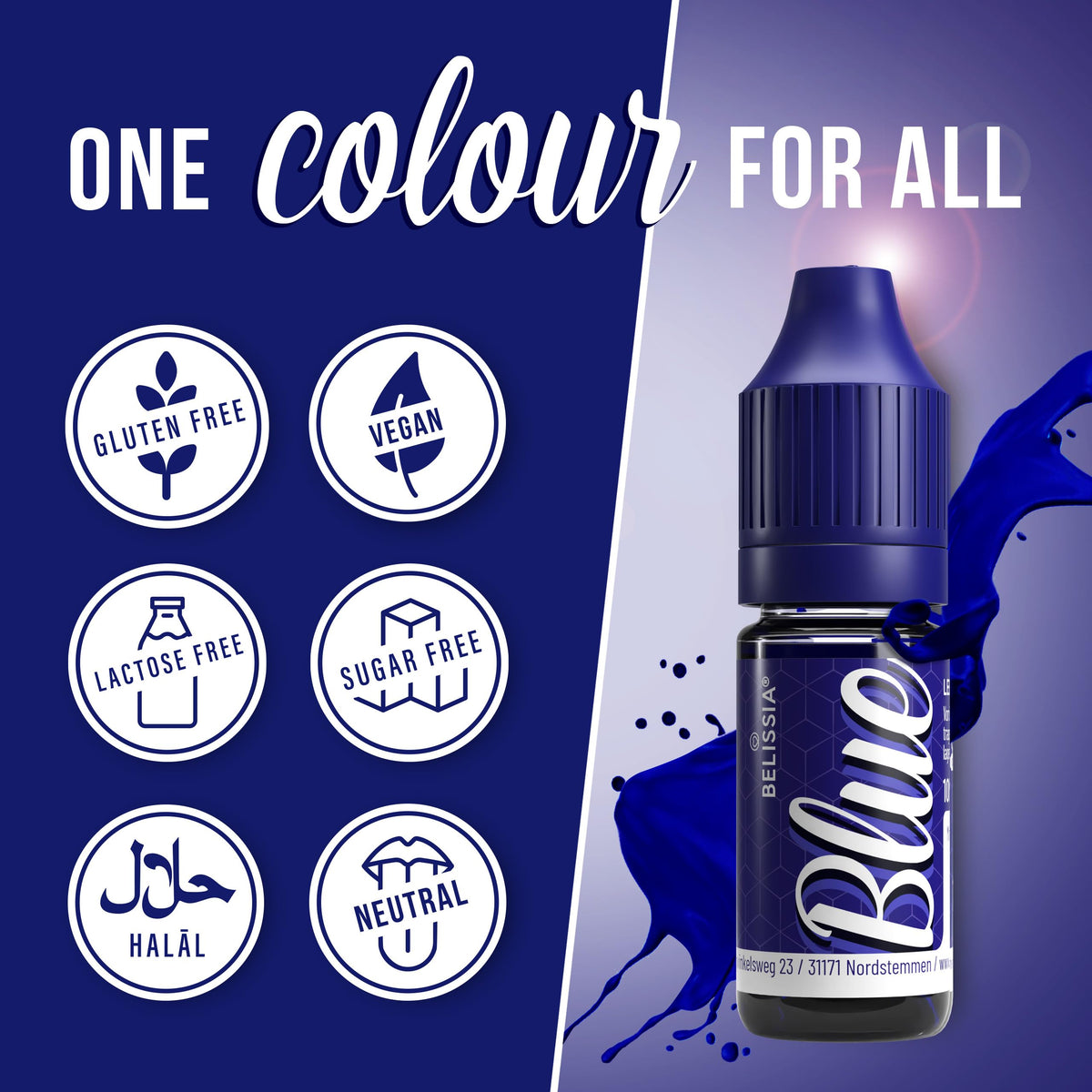 Belissia Liquid Food Colouring Rosa 10ml for Cooking and Baking