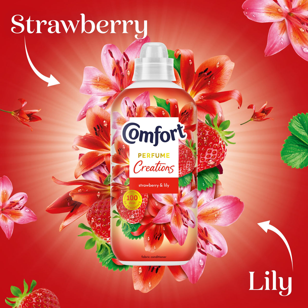 Comfort Perfume Creations Passion Bloom Fabric Conditioner Motion-Activated Fragrance Technology 100 Days of Freshness 30 washes (900 ml)