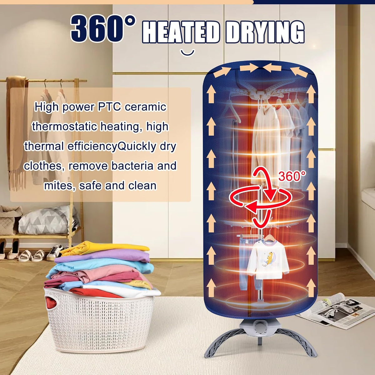 Heated Clothes Airer, 900W Electric Clothes Dryer, 12kg 2-layer Circulates Hot Air Airer Machine for Quick Drying