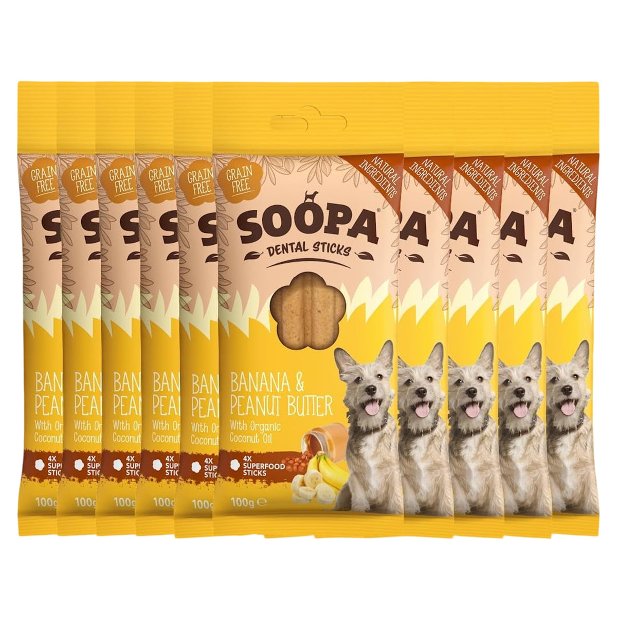 Soopa Carrot & Pumpkin Dog Dental Sticks, Chews to Clean Teeth, 100 g, 1-Pk