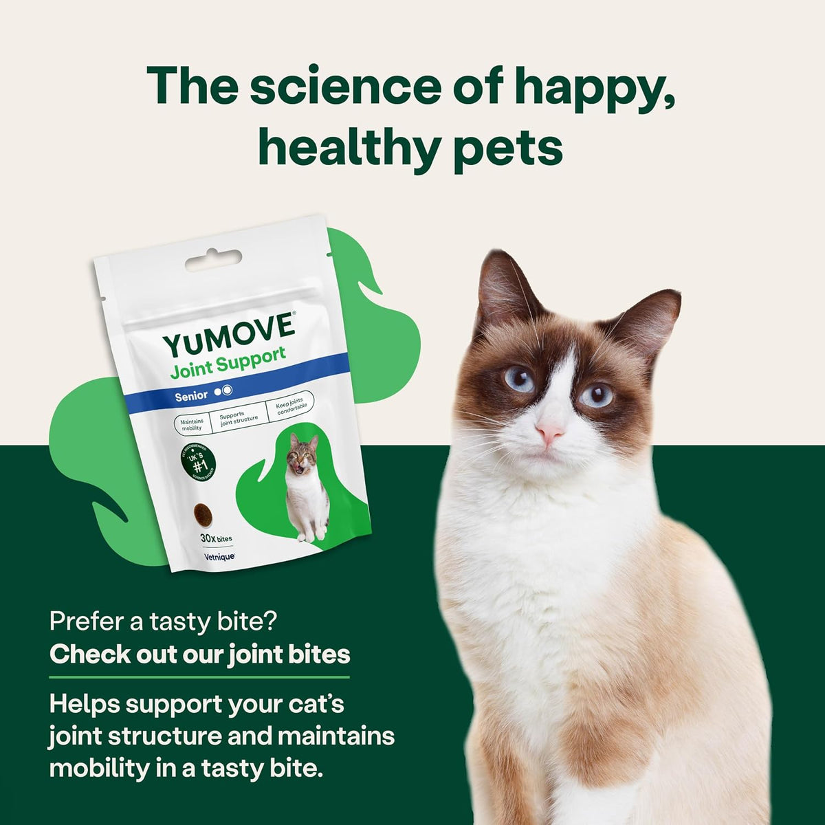 YuMOVE Senior Cat Joint Supplement for Joint Care & Joint Aid, for Older, Stiff Cats with Glucosamine, Chondroitin & Green Lipped Mussel, 60 Capsules - Packaging May Vary