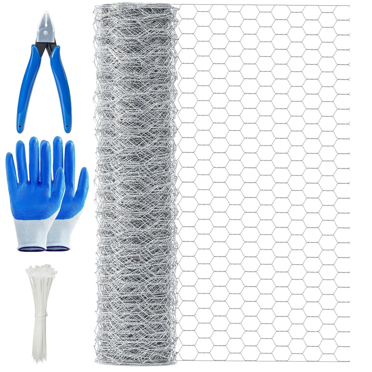 Chicken Wire, Chicken Wire Mesh Roll 35cm x 1m, Anti-Rust Hexagonal Galvanized Chicken Wire Mesh for DIY, Pet Rabbit Chicken Fencing