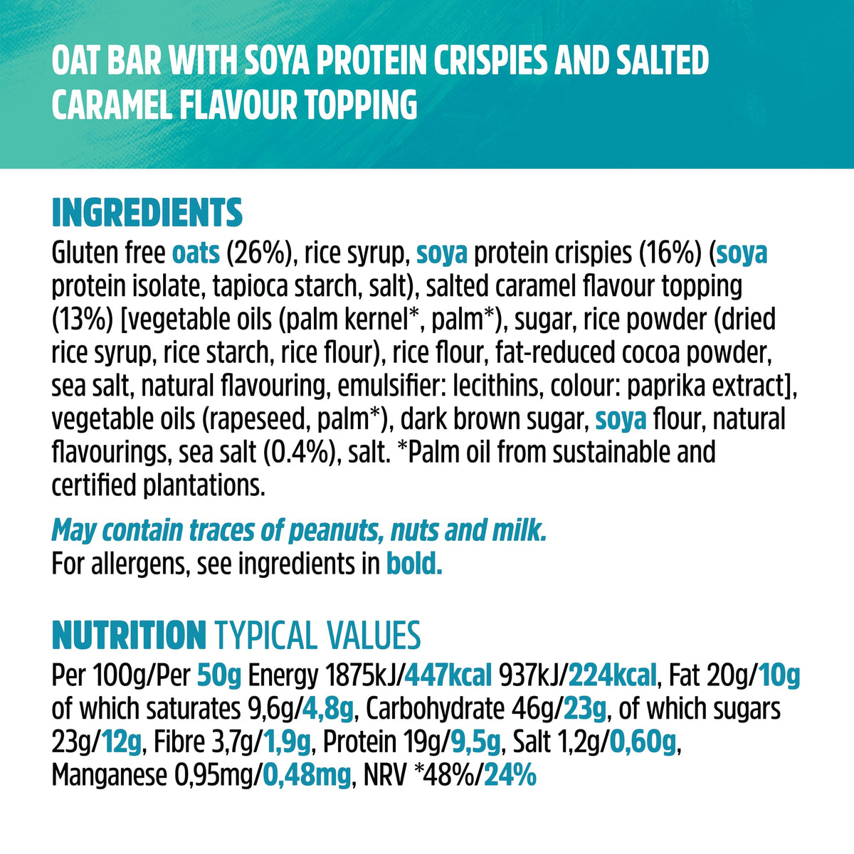 Trek High Protein Flapjack Cocoa Oat, 50 g - Gluten Free Bars – Healthy Snack Bars – Plant Based Protein - Vegan Bars (Pack of 16 Bars) | L0572375-P107199021-M107199013