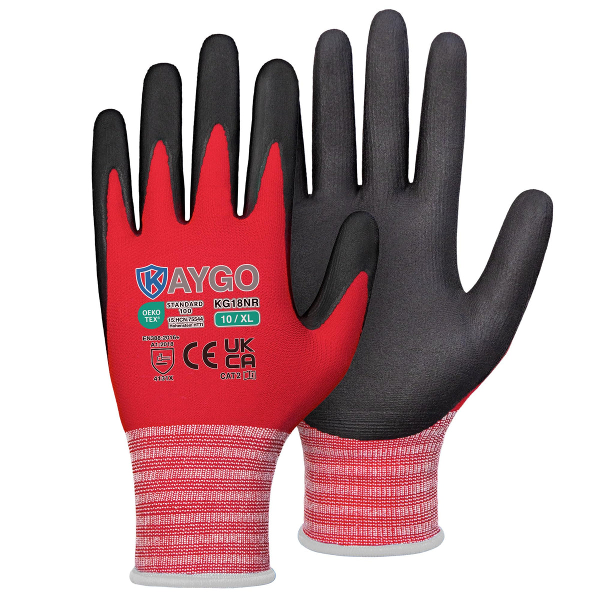 KAYGO Safety Work Gloves MicroFoam Nitrile Coated 12 Pairs, KG18NB