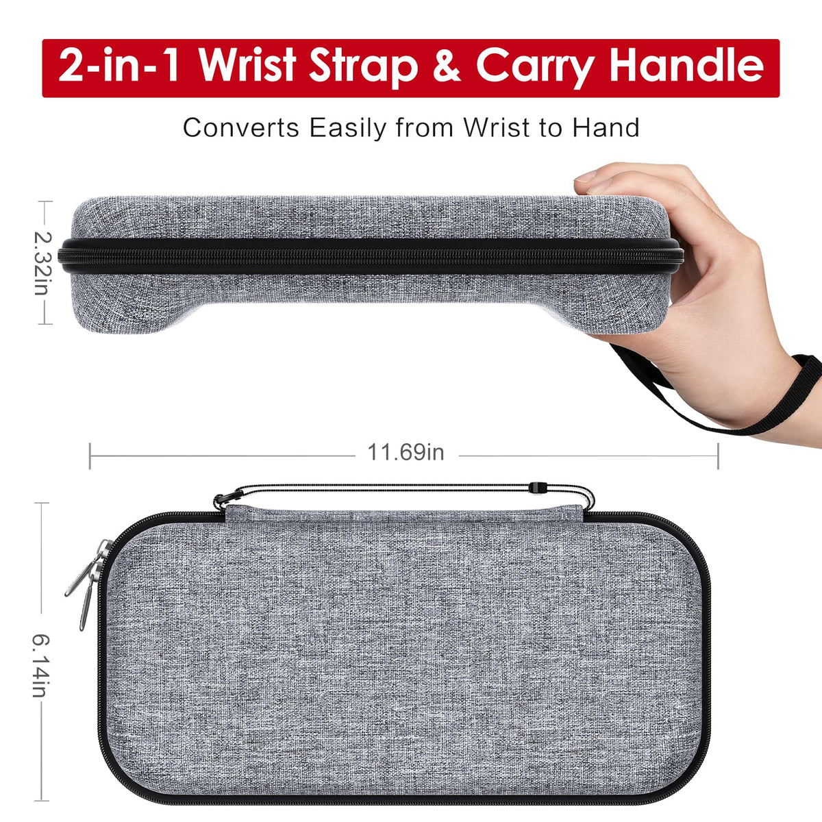 ivoler Carry Case for Nintendo Switch 2 (2025 Model) – Protective Portable Hard Shell Pouch Carrying Travel Game Bag for Nintendo Switch 2 Accessories Holds 12 Game Cartridge– Black