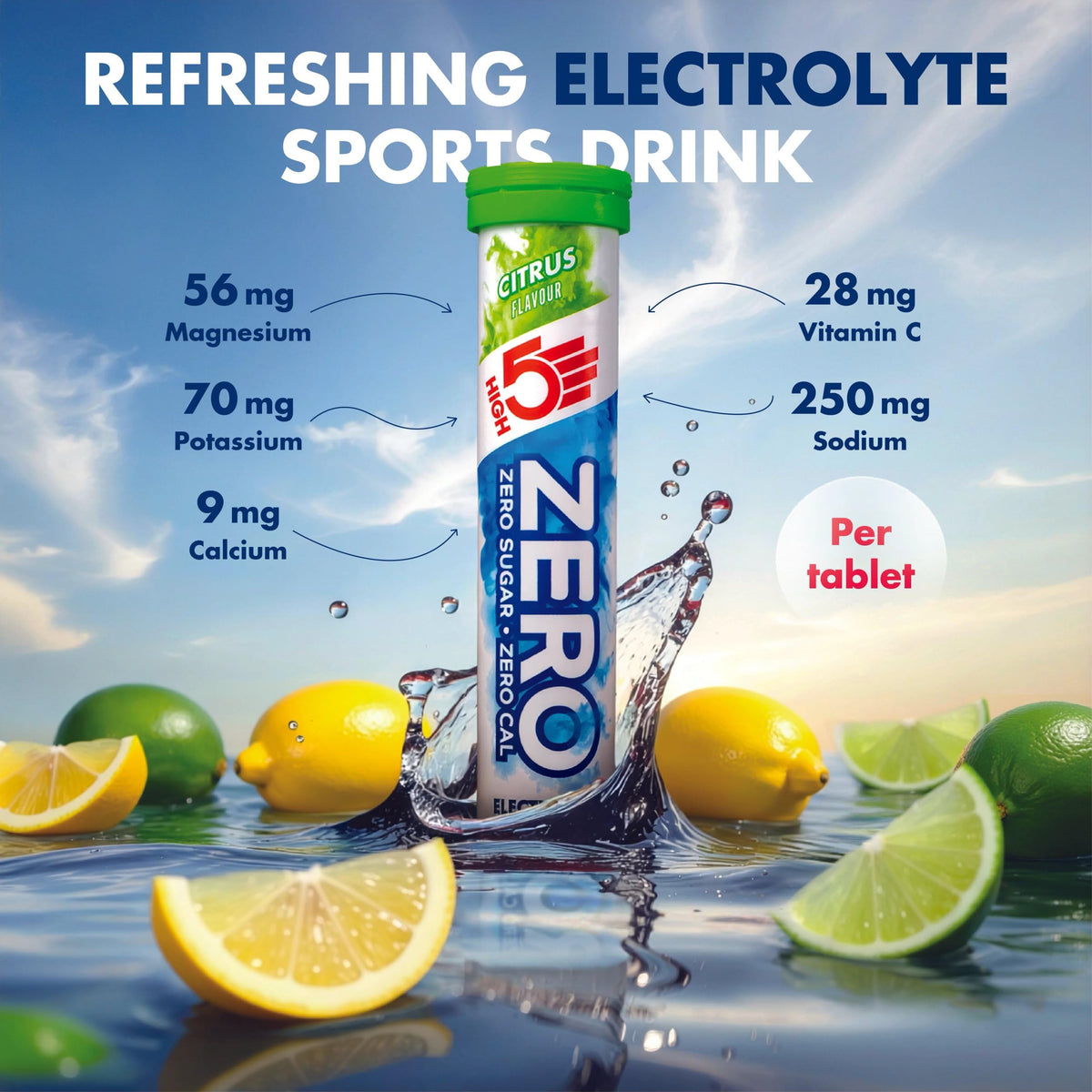 HIGH5 Zero Electrolyte Tablets for Hydration, Berry, 20 Tablets