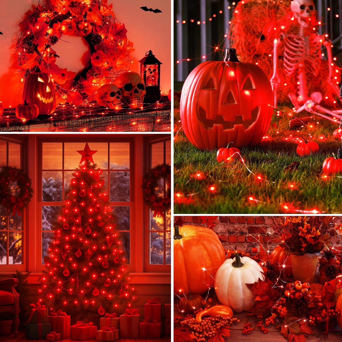 btfarm 2 Pack Halloween Orange Fairy Lights Battery Operated with Timer