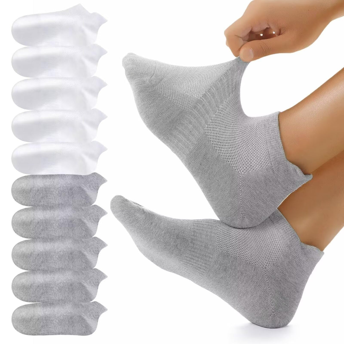 YouShow 10/20 Pairs Trainer Socks Cotton Sports Ankle Socks for Men & Women