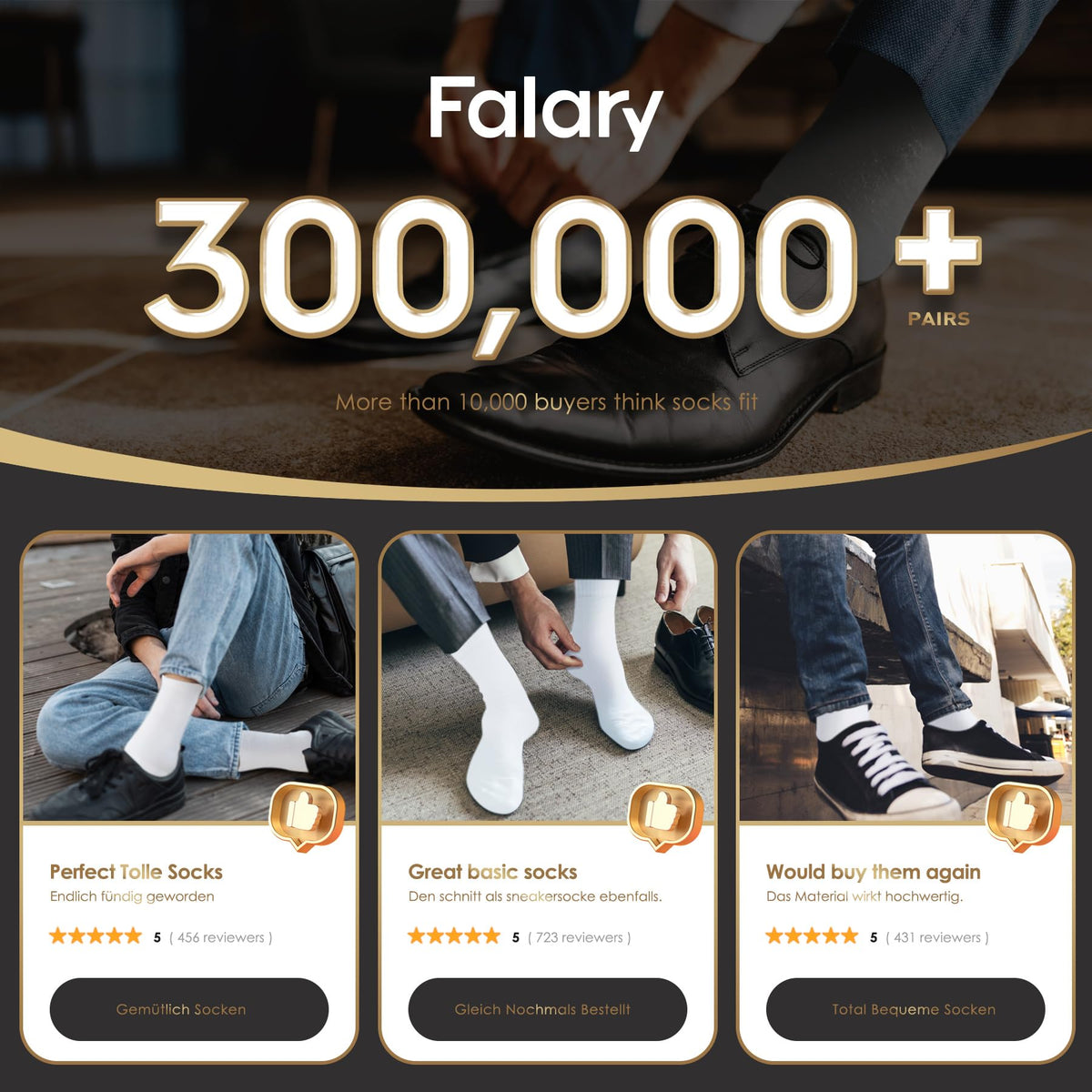 FALARY 12 Pairs Black Mens Socks, Plain Cotton Socks for Men & Women