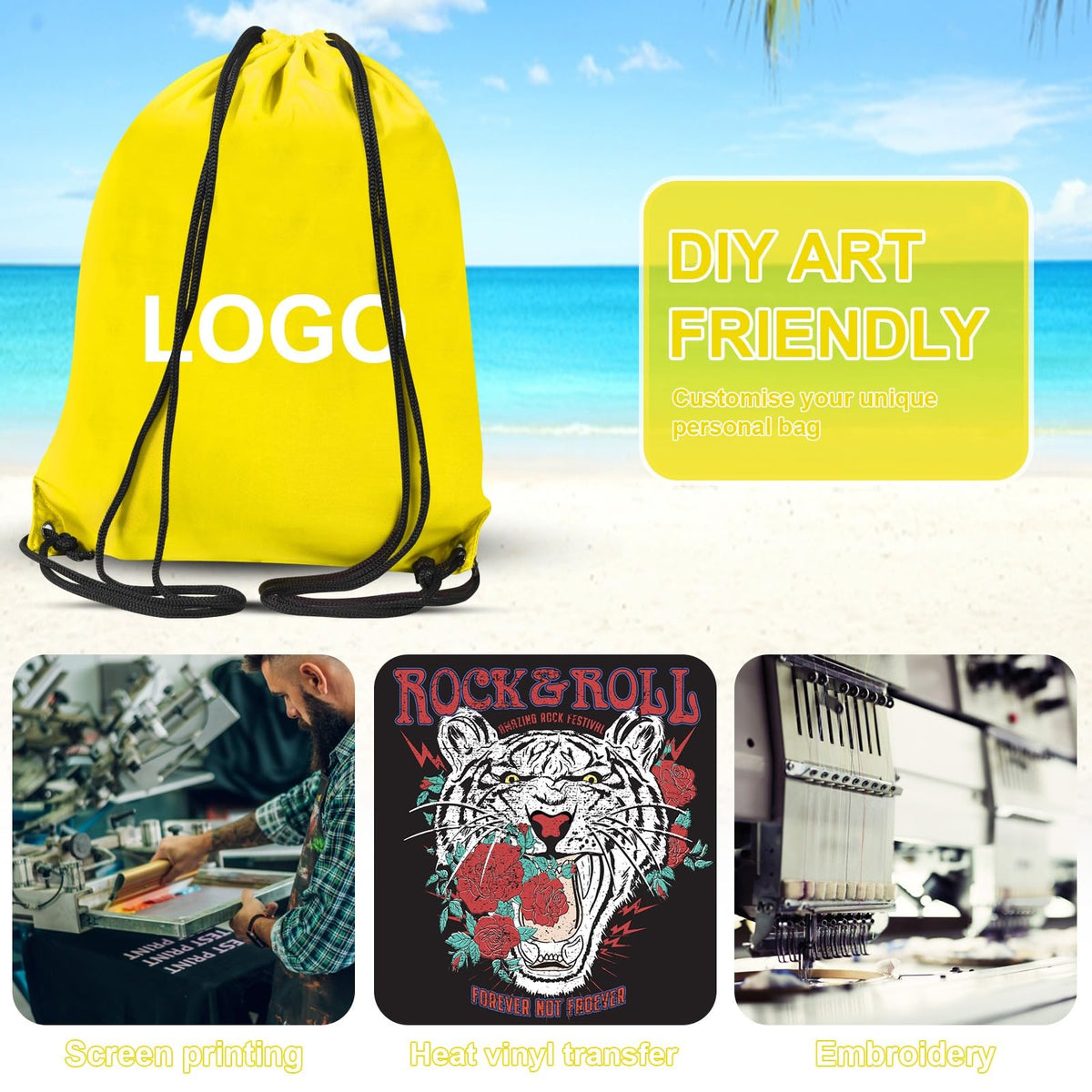 WESTWOOD FOX Drawstring Gym Bag String Bags Gym Sack Backpack PE Bags for Women Men Trainer Swimming Bag Travel Beach School Holidays Suitable for Sports,kids,Boys,Girls (Green)