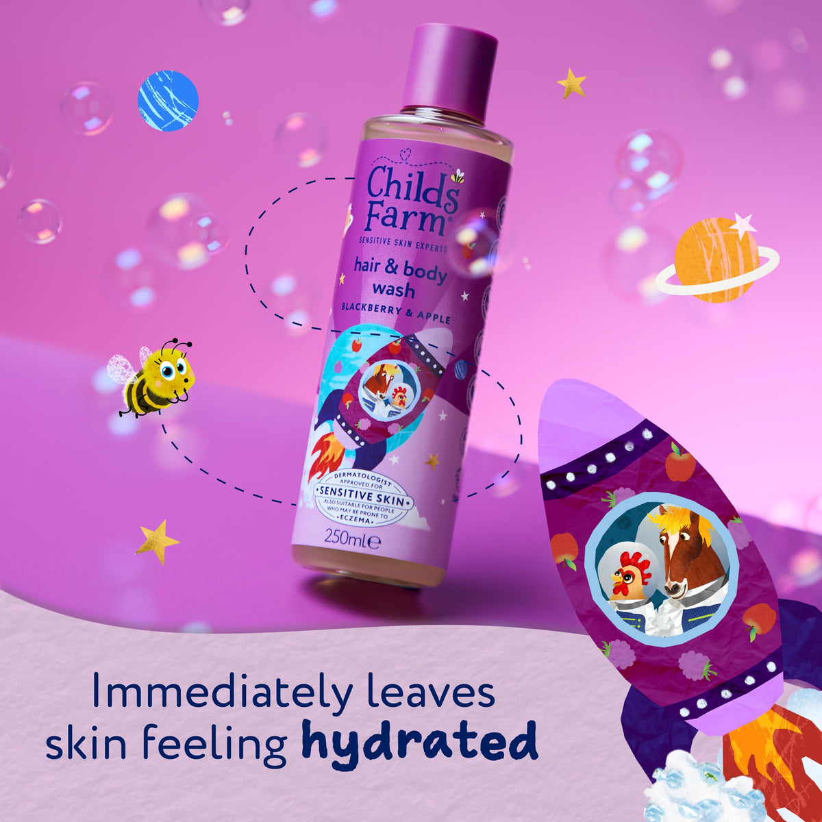 Childs Farm Kids Hair & Body Wash, Sweet Orange | Tear-free, Gently Cleanses | Suitable for Dry, Sensitive Skin, 250ml