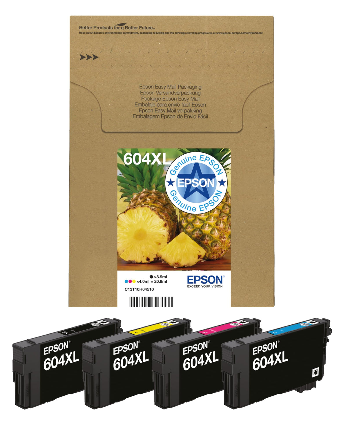 Epson 604 Pineapple, Genuine Multipack, 4-colours Ink Cartridges