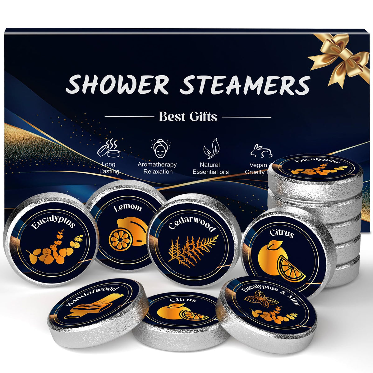 Linkax Shower Steamers Aromatherapy 8 Pcs, Christmas Gift for Women Purple